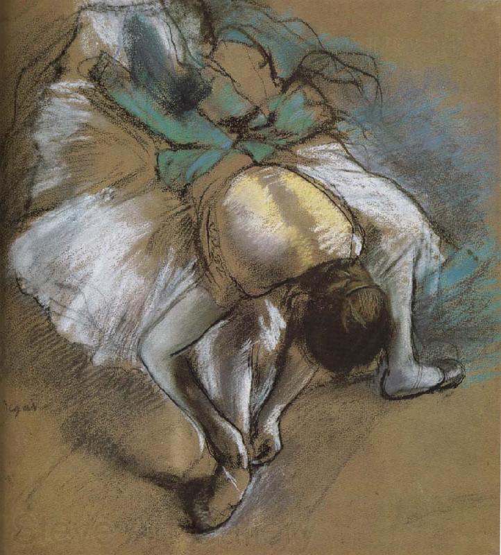 Edgar Degas dancer wearing shoes France oil painting art